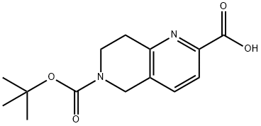 6-(TERT-BUTOXYCARBONYL)-5,6,7,8-TETRAHYDRO-1,6-NAPHTHYRIDINE-2-CARBOXYLIC ACID Struktur