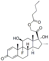 9-fluoro-11beta,17,21-trihydroxy-16alpha-methylpregna-1,4-diene-3,20-dione 21-valerate  Struktur