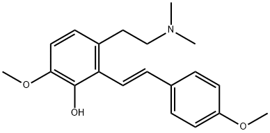 3-[2-(Dimethylamino)ethyl]-6-methoxy-2-[(E)-2-(4-methoxyphenyl)ethenyl]phenol Struktur