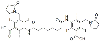 3-[7-[[3-carboxy-2,4,6-triiodo-5-[(2-oxopyrrolidin-1-yl)methyl]phenyl]carbamoyl]heptanoylamino]-2,4,6-triiodo-5-[(2-oxopyrrolidin-1-yl)methyl]benzoic acid Struktur