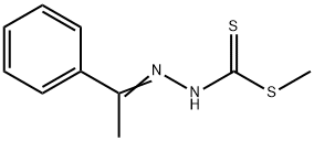 1-methylsulfanyl-N-(1-phenylethylideneamino)methanethioamide Struktur