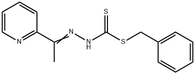 1-benzylsulfanyl-N-(1-pyridin-2-ylethylideneamino)methanethioamide Struktur