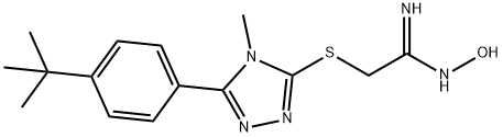 2-((5-[4-(TERT-BUTYL)PHENYL]-4-METHYL-4H-1,2,4-TRIAZOL-3-YL)THIO)-N'-HYDROXYETHANIMIDAMIDE Struktur