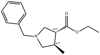 (3R,4R)-ETHYL 1-BENZYL-4-METHYLPYRROLIDINE-3-CARBOXYLATE Struktur