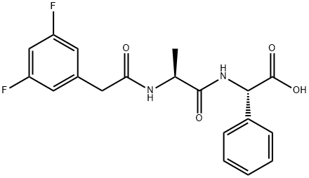 Glycine, N-[(3,5-difluorophenyl)acetyl]-L-alanyl-2-phenyl-, (2S)- Struktur