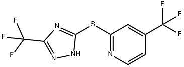 PYRIDINE, 4-(TRIFLUOROMETHYL)-2-[[5-(TRIFLUOROMETHYL)-1H-1,2,4-TRIAZOL-3-YL]THIO]- Struktur