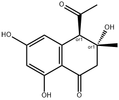 4-(trans)-Acetyl-3,6,8-trihydroxy-3-
Methyldihydronaphthalenone Struktur