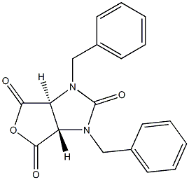 .trans.-1,3-dibenzyl-dihydro-1H-furo[3,4-d]imidazole-2,4,6(3H)-trione  Struktur