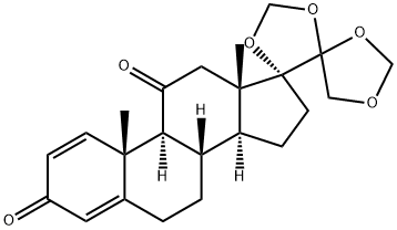 17,20:20,21-Bis[Methylenebis(oxy)]-pregna-1,4-diene-3,11-dione Struktur