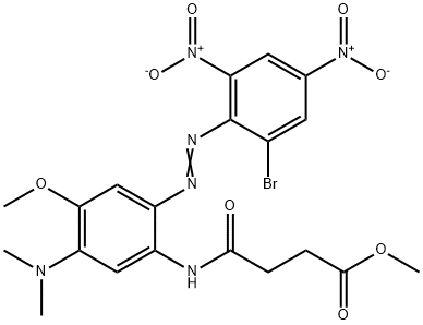 3-[[2-[(2,4-Dinitro-6-bromophenyl)azo]-4-methoxy-5-(dimethylamino)phenyl]aminocarbonyl]propionic acid methyl ester Struktur