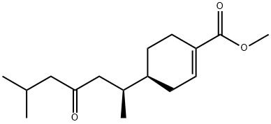 1-Cyclohexene-1-carboxylic acid, 4-(1,5-dimethyl-3-oxohexyl)-, methyl  ester, (1S,4S)-(-)- Struktur