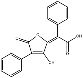 (αE)-α-[3-Hydroxy-4-phenyl-5-oxofuran-2(5H)-ylidene]benzeneacetic acid Struktur