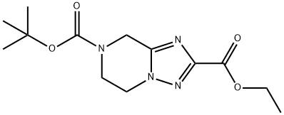 [1,2,4]TRIAZOLO[1,5-A]PYRAZINE-2,7(8H)-DICARBOXYLIC ACID, 5,6-DIHYDRO-, 7-(1,1-DIMETHYLETHYL) 2-ETHYL ESTER Struktur