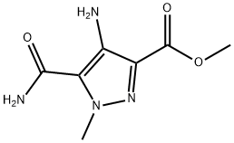 1H-Pyrazole-3-carboxylicacid,4-amino-5-(aminocarbonyl)-1-methyl-,methyl Struktur