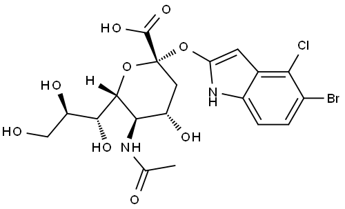 5-BROMO-4-CHLOROINDOL-3-YL-5-ACETAMIDO-3,5-DIDEOXY-ALPHA-D-GLYCERO-D-GALACTO 2-NONULOPYRANOSIDONIC ACID AMMONIUM Struktur