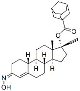 (17R)-3-(Hydroxyimino)-19-norpregn-4-en-20-yn-17-ol 17-(1-adamantanecarboxylate) Struktur