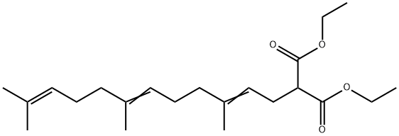 3,7,11-Trimethyl-2,6,10-dodecatrienylmalonic acid diethyl ester Struktur