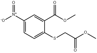 methyl 2-[(2-methoxy-2-oxoethyl)thio]-5-nitrobenzoate Struktur