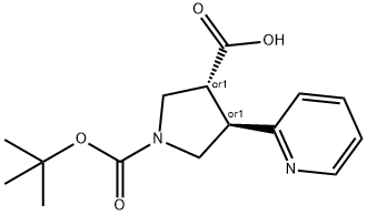 BOC-(TRANS)-4-(2-PYRIDINYL)-PYRROLIDINE-3-CARBOXYLIC ACID Struktur