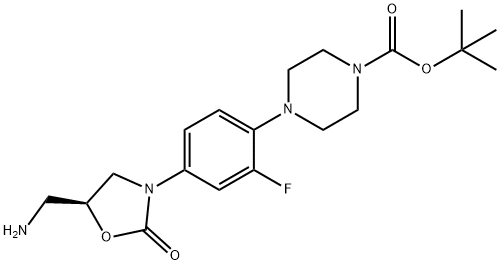 (S)-tert-butyl 4-(4-(5-(aMinoMethyl)-2-oxooxazolidin-3-yl)-2-fluorophenyl)piperazine-1-carboxylate Struktur