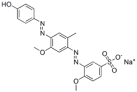 sodium 3-[[4-[(4-hydroxyphenyl)azo]-5-methoxy-o-tolyl]azo]-4-methoxybenzenesulphonate Struktur