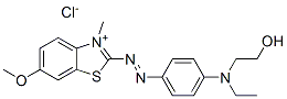 2-[[4-[ethyl(2-hydroxyethyl)amino]phenyl]azo]-6-methoxy-3-methylbenzothiazolium chloride Struktur