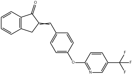 2-[(Z)-(4-{[5-(trifluoromethyl)-2-pyridinyl]oxy}phenyl)methylidene]-1H-inden-1(3H)-one Struktur