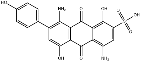 4,8-diamino-9,10-dihydro-1,5-dihydroxy-7-(4-hydroxyphenyl)-9,10-dioxoanthracene-2-sulphonic acid Struktur