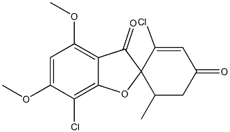 2',7-Dichloro-4,6-dimethoxy-6'-methylspiro[benzofuran-2(3H),1'-[2]cyclohexene]-3,4'-dione Struktur