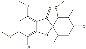 7-Chloro-2',4,6-trimethoxy-3',6'-dimethylspiro[benzofuran-2(3H),1'-cyclohexan]-2'-ene-3,4'-dione Struktur