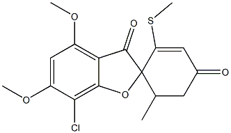 7-Chloro-4,6-dimethoxy-6'-methyl-2'-(methylthio)spiro[benzofuran-2(3H),1'-[2]cyclohexene]-3,4'-dione Struktur