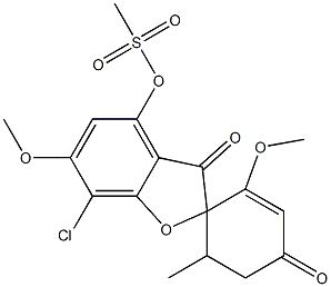 7-Chloro-2',6-dimethoxy-6'-methyl-3,4'-dioxospiro[benzofuran-2(3H),1'-cyclohexan]-2'-ene-4-yl=methanesulfonate Struktur