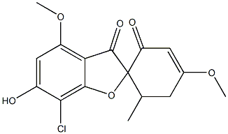 7-Chloro-6-hydroxy-4,4'-dimethoxy-6'-methylspiro[benzofuran-2(3H),1'-[3]cyclohexene]-2',3-dione Struktur