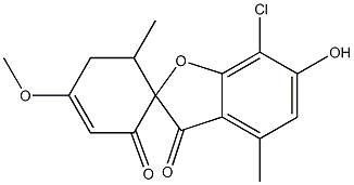 7-Chloro-6-hydroxy-4'-methoxy-4,6'-dimethylspiro[benzofuran-2(3H),1'-[3]cyclohexene]-2',3-dione Struktur