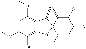 3',7-Dichloro-4,6-dimethoxy-6'-methylspiro[benzofuran-2(3H),1'-cyclohexane]-2',3,4'-trione Struktur