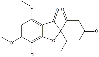 7-Chloro-4,6-dimethoxy-6'-methylspiro[benzofuran-2(3H),1'-cyclohexane]-2',3,4'-trione Struktur