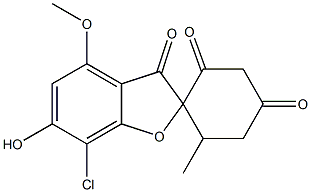 7-Chloro-6-hydroxy-4-methoxy-6'-methylspiro[benzofuran-2(3H),1'-cyclohexane]-2',3,4'-trione Struktur