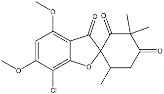 7-Chloro-4,6-dimethoxy-3',3',6'-trimethylspiro[benzofuran-2(3H),1'-cyclohexane]-2',3,4'-trione Struktur