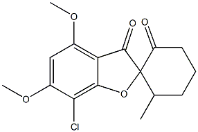 7-Chloro-4,6-dimethoxy-6'-methylspiro[benzofuran-2(3H),1'-cyclohexane]-2',3-dione Struktur