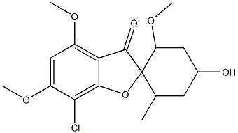 7-Chloro-4'-hydroxy-2',4,6-trimethoxy-6'-methylspiro[benzofuran-2(3H),1'-cyclohexan]-3-one Struktur