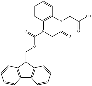 FMOC-4-CARBOXYMETHYL-1,2,3,-TETRAHYDROQUINOXALIN-3-ONE Struktur