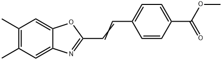 methyl 4-[2-(5,6-dimethyl-2-benzoxazolyl)vinyl]benzoate Struktur