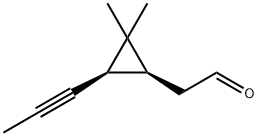 Cyclopropaneacetaldehyde, 2,2-dimethyl-3-(1-propynyl)-, (1S,3R)- (9CI) Struktur