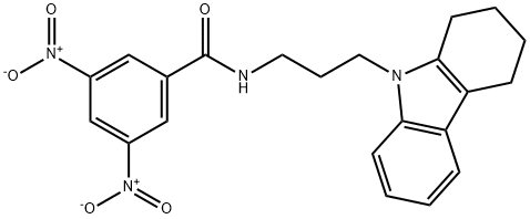 3,5-Dinitro-N-[3-(1,2,3,4-tetrahydro-9H-carbazol-9-yl)propyl]benzamide Struktur