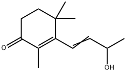 (7E,9ξ)-9-Hydroxy-5,7-megastigmadien-4-one Struktur