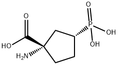 Cyclopentanecarboxylic acid, 1-amino-3-phosphono-, (1S,3R)- (9CI) Struktur