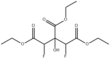 triethyl 1,3-difluoro-2-hydroxypropane-1,2,3-tricarboxylate Struktur