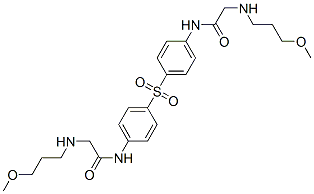 2-(3-methoxypropylamino)-N-[4-[4-[[2-(3-methoxypropylamino)acetyl]amin o]phenyl]sulfonylphenyl]acetamide Struktur