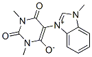 1,2,3,4-Tetrahydro-1,3-dimethyl-5-[(1-methyl-1H-benzimidazol-3-ium)-3-yl]-2,4-dioxopyrimidine-6-olate Struktur