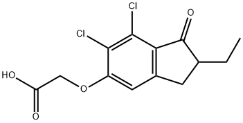 [(6,7-Dichloro-2-ethyl-2,3-dihydro-1-oxo-1H-inden-5-yl)oxy]acetic acid Struktur